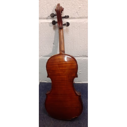 193 - A 1953 Frederick G Moverley of Stourport-on-Severn violin with bow, accessories, a mock crocodile ha... 