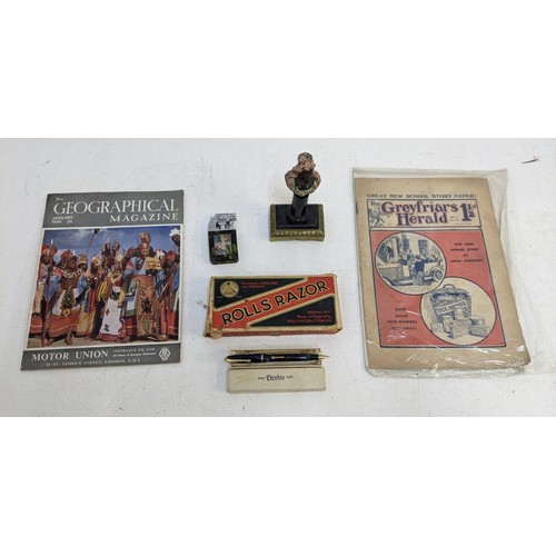 225 - A mixed lot to include vintage board games, puzzles, and playing cards, a 19th century French spelte... 