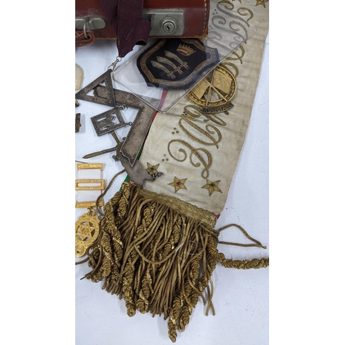 236 - A collection of masonic regalia to include a Victorian silver badge dated 1851 and others, various r... 