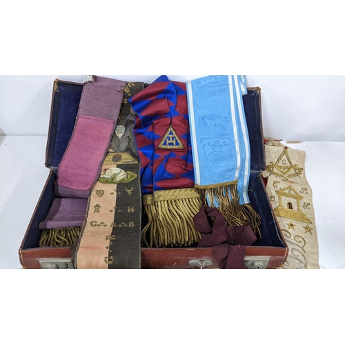 236 - A collection of masonic regalia to include a Victorian silver badge dated 1851 and others, various r... 