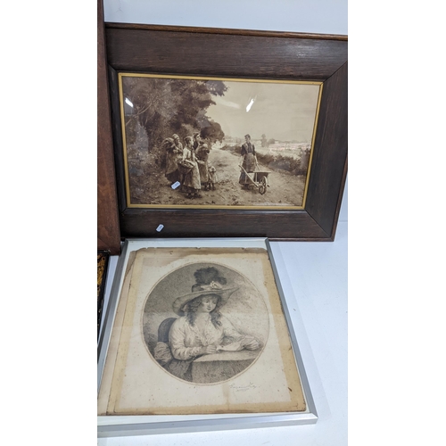 239 - Mixed framed and unframed pictures to include engravings, 1920's photograph and others
Location: SL
... 