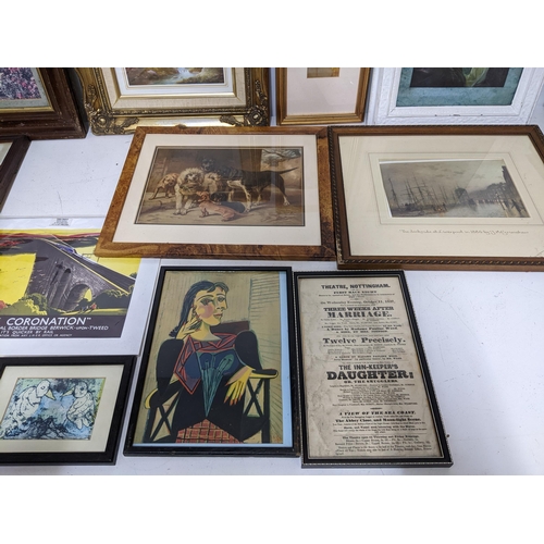 267 - A mixed lot of prints to include a set of seven Cries of London prints, a theatre of Nottingham bill... 