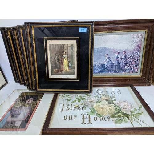 267 - A mixed lot of prints to include a set of seven Cries of London prints, a theatre of Nottingham bill... 