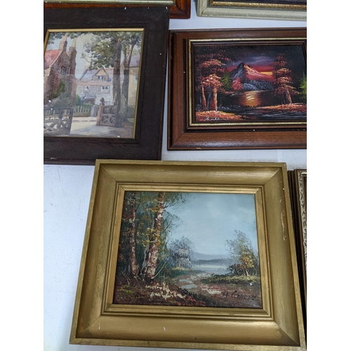 275 - A mixed lot of framed pictures to include a watercolour of a coastal scene, signed G Tyler, two stil... 