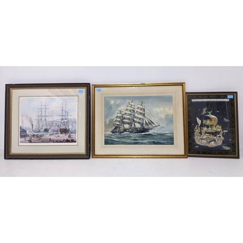 276 - George P Wiseman - study in watercolour of the Samuel Plimsoll, a three-masted sailing vessel, signe... 