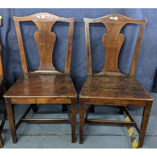 304 - A pair of Georgian country splat back dining chairs on squared legs
Location: A4B

If there is no co... 