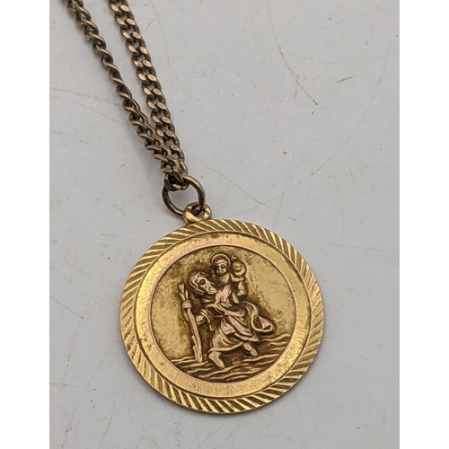 35 - A 9ct gold St Christopher pendant and a 9ct gold necklace 18.65g
Location:CAB1
If there is no condit... 