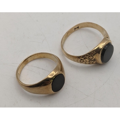 49 - Two 9ct gold ladies signet rings set with black stones 6.05g total
Location:CAB3
If there is no cond... 