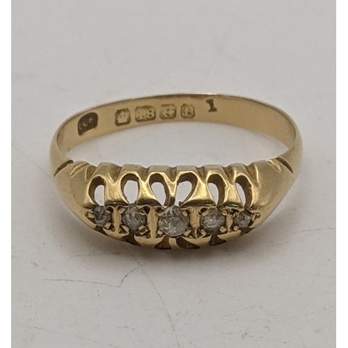 69 - An 18ct gold ring set with diamonds 2.3g
Location:CAB3
If there is no condition report shown, please... 