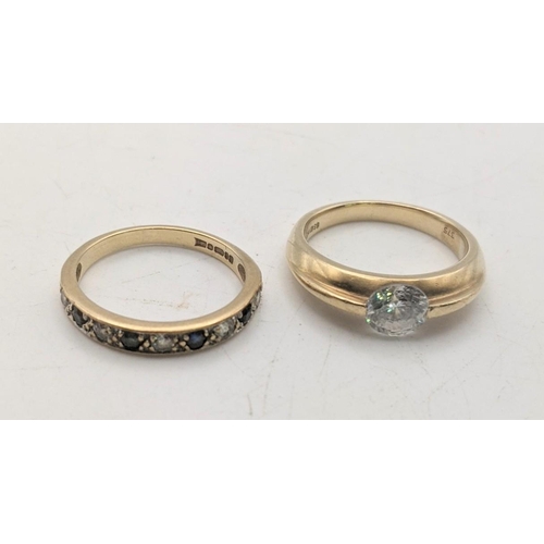 148 - A 9ct gold set with a past stone and a 9ct gold ring set with sapphires and past stones, 5.2g
Locati... 