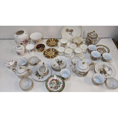 283 - Ceramics to include a Royal Crown Derby 'Derby Posies', Romany cup and two plates, Japanese teaware ... 