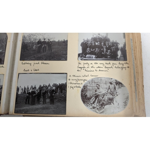 291 - An early 20th century photograph album containing photographs of Gibraltar and  China between 1910-1... 