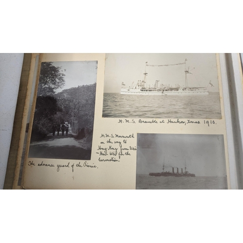 291 - An early 20th century photograph album containing photographs of Gibraltar and  China between 1910-1... 