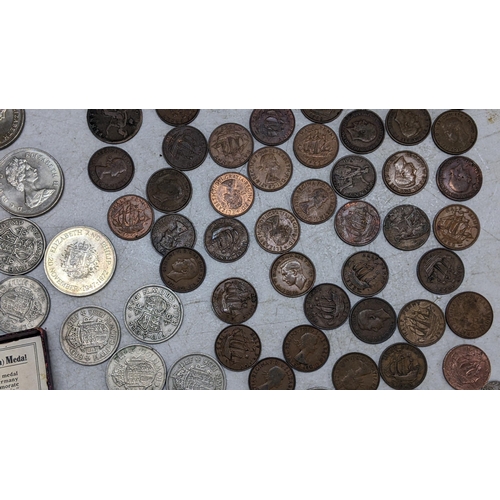 319 - Mixed coins to include a Napoleon III silver five-francs, Louis Philippe I silver five-francs, Crown... 