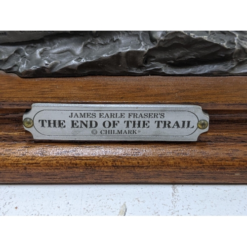 341 - A pewter model made by Chilmark U.S.A dated 1985, titled 'End Of The Trail' inspired by James Earle ... 