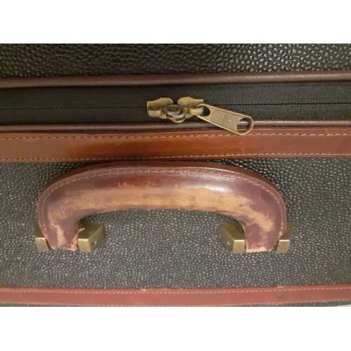 1 - Mulberry- A large Scotchgrain hard-cased wheelie suitcase, 30