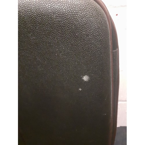 1 - Mulberry- A large Scotchgrain hard-cased wheelie suitcase, 30