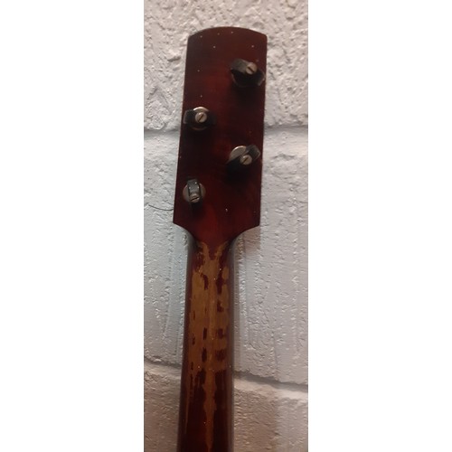 200 - A Kimbara acoustic 6-string guitar model no:N-27 together with a British Made Banjo A/F in case. Loc... 