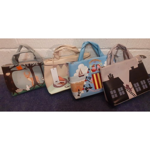 64 - Ciccia- Four modern leather 'Cat' bags with detachable shoulder straps and 4 dust bags to include on... 