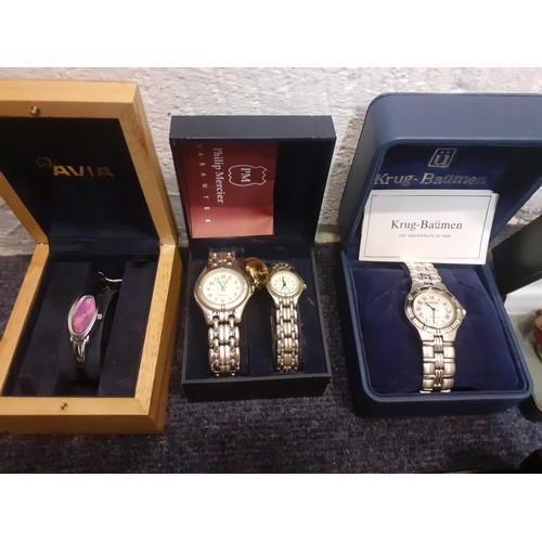 62 - A quantity of modern gents and ladies watches to include Rotary, Seiko, Sekonda, Krug-Baumen, Philip... 