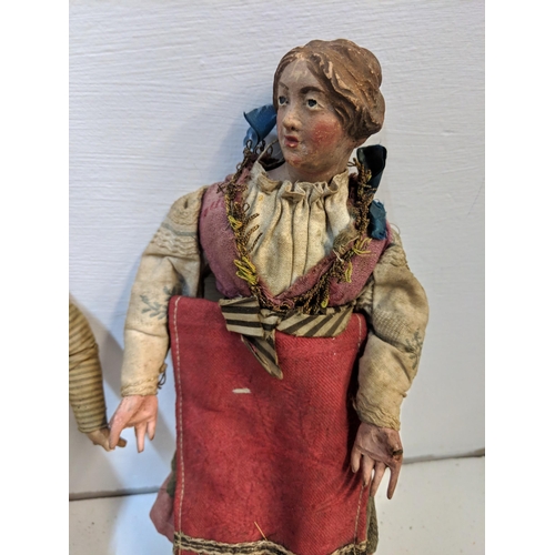 1 - Four 19th Century Neapolitan crib figures A/F and a 1920's wax figure A/F
Location: R2-2

If there i... 