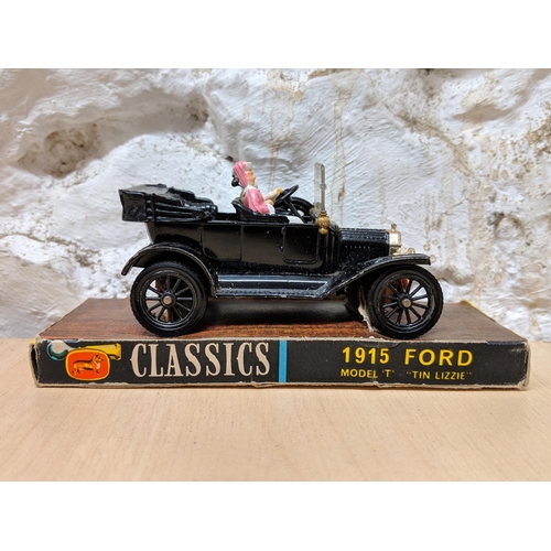 11 - Four Corgi classics to include three 1915 Ford Model T's 901,9013,9012 and a 1927 Bentley Le Mans an... 