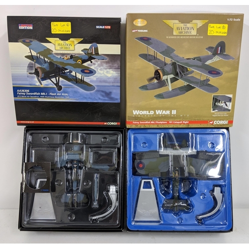 20 - Six Corgi models of military planes from The Aviation ARchive to include Fokker DR 1 triplane - Jast... 