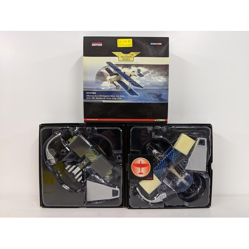 20 - Six Corgi models of military planes from The Aviation ARchive to include Fokker DR 1 triplane - Jast... 