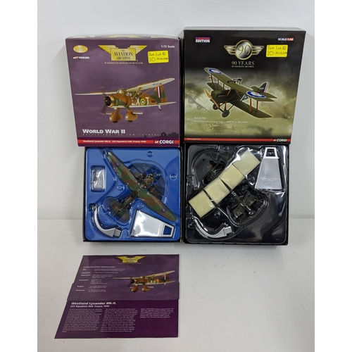 20 - Six Corgi models of military planes from The Aviation ARchive to include Fokker DR 1 triplane - Jast... 