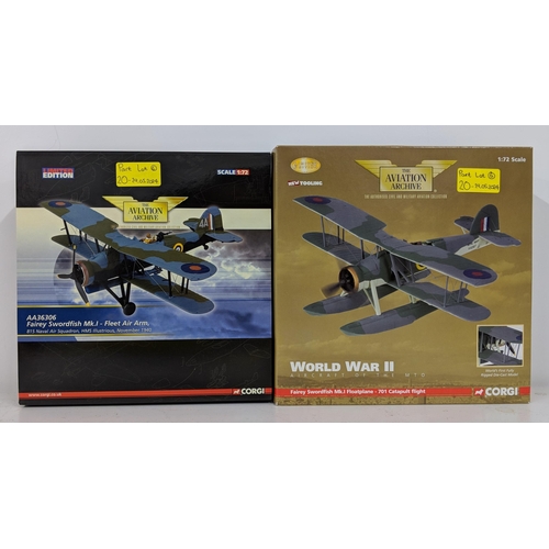 20 - Six Corgi models of military planes from The Aviation ARchive to include Fokker DR 1 triplane - Jast... 