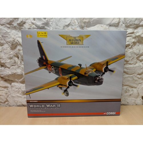 22 - Three Corgi models of planes from 'The aviation archive' World war II collection to include a Vicker... 