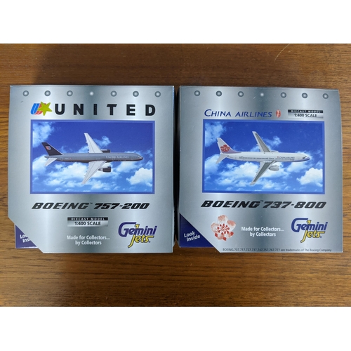 30 - Seven Gemini Jets model commercial airline planes, all boxed to include; an Airbus A330-200 in Qanta... 