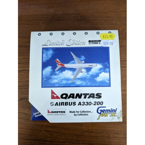 30 - Seven Gemini Jets model commercial airline planes, all boxed to include; an Airbus A330-200 in Qanta... 