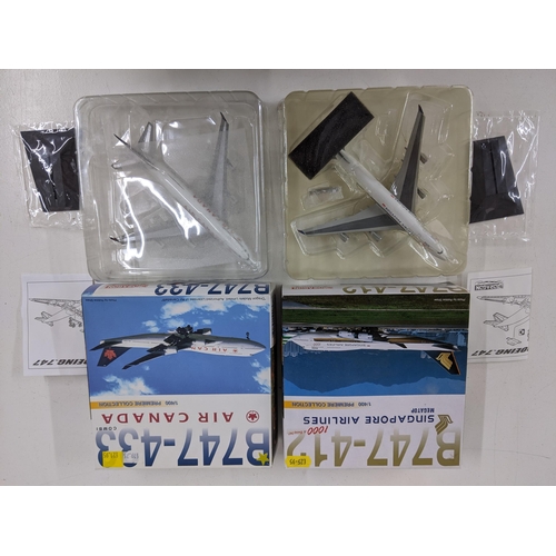 33 - Nine commercial airline plane models by various manufactures Dragon wings, Herpa Wings, Gemini Jets ... 