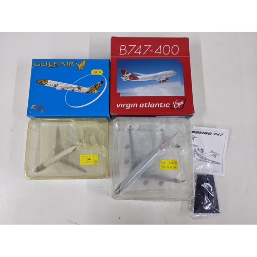 33 - Nine commercial airline plane models by various manufactures Dragon wings, Herpa Wings, Gemini Jets ... 