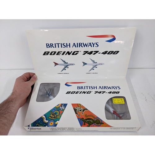 36 - Five boxed containing eight models of commercial aircrafts by Gemini Jets to include a Boeing 727-29... 