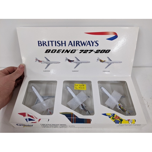 36 - Five boxed containing eight models of commercial aircrafts by Gemini Jets to include a Boeing 727-29... 