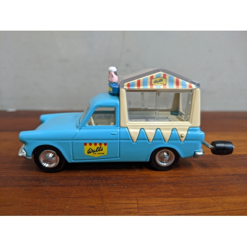 45 - A Corgi reproduction/modern musical Wallis ice-cram van on Ford Thames, model number 474 and a Corgi... 