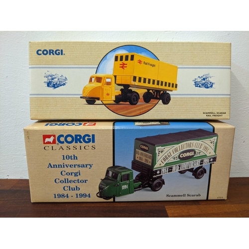 46 - Seven Corgi commercial vehicles to include 97318 Sammell Scarab with barrels (Websters 15201 Scammel... 