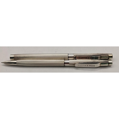 109 - A Mappin & Webb silver ballpoint pens & propelling pencil, hallmarked Birmingham 
Location: CAB2