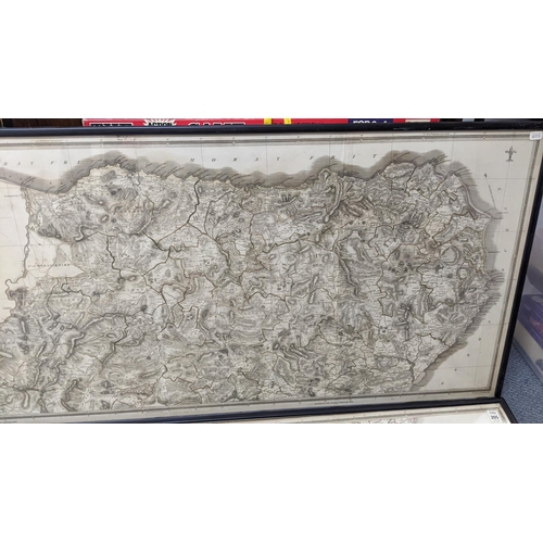 147 - Two 19th century large engraved maps of The Southern and Northern parts of Aberdeen & Banff-shrs 135... 