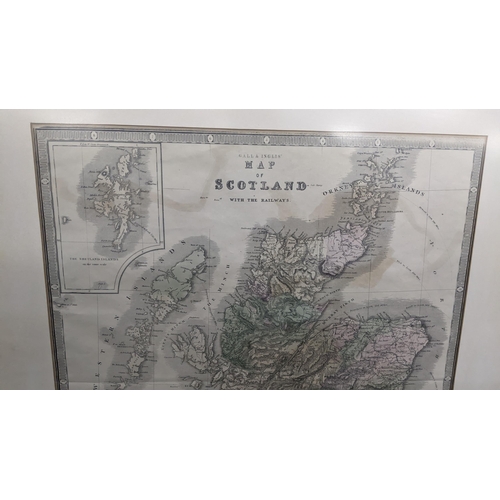 148 - Two 19th century engraved maps of Scotland to include a Gall & Inglis Map of Scotland with the Railw... 