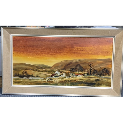 149 - Michael D Barnfather - An oil on board entitled Farm Near Ullswater Lake District 75.5cm x 37.5cm fr... 