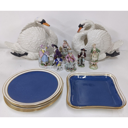 160 - A mixed lot to include Wedgwood dinnerware pattern no.X9266, together with two Italian models of swa... 