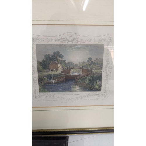 189 - A mixed lot of framed and glazed pictures to include a set of 19th century coloured engravings, thre... 