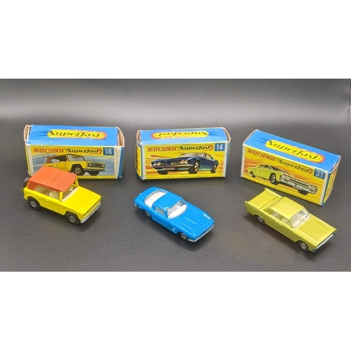 192 - Three Matchbox Superfast Diecast models to include No 14 ISO Grifo, boxed No 31 Lincoln Continental,... 