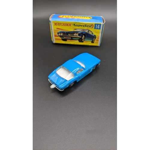 192 - Three Matchbox Superfast Diecast models to include No 14 ISO Grifo, boxed No 31 Lincoln Continental,... 