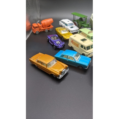 193 - A group of toy cars to include Corgi, Matchbox and Dinky example to include Corgi toy Volkswagen, Du... 