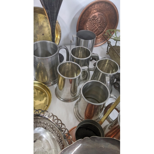 195 - Metalware to include tankards, cutlery (3), Samovar, vases, a sewing machine, and others Location: A... 