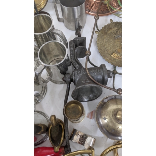 195 - Metalware to include tankards, cutlery (3), Samovar, vases, a sewing machine, and others Location: A... 